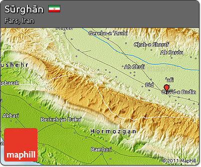 Physical 3D Map of Sūrghān