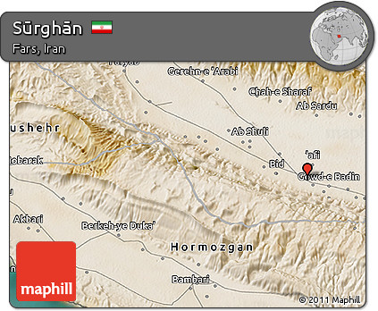 Satellite 3D Map of Sūrghān