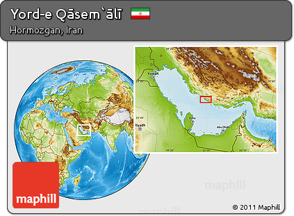 Physical Location Map of Yord-e Qāsem`ālī