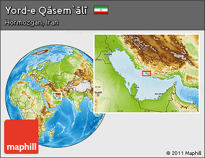 Physical Location Map of Yord-e Qāsem`ālī
