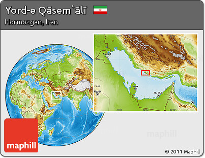 Physical Location Map of Yord-e Qāsem`ālī
