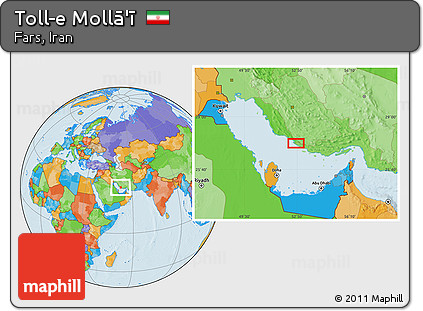 Political Location Map of Toll-e Mollā'ī