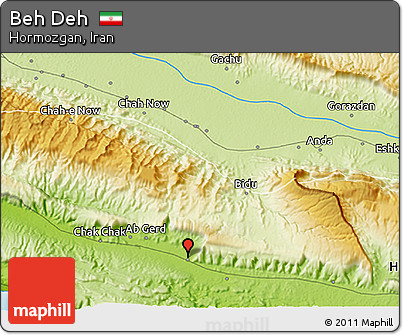 Physical 3D Map of Beh Deh