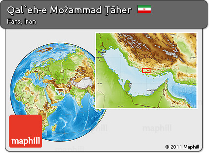 Physical Location Map of Qal`eh-e Moḩammad Ţāher