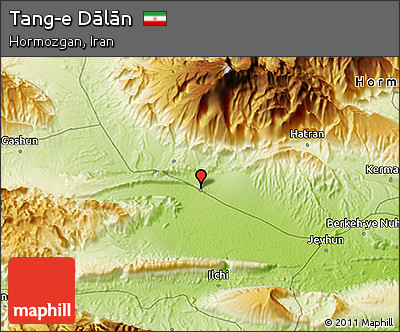 Physical 3D Map of Tang-e Dālān