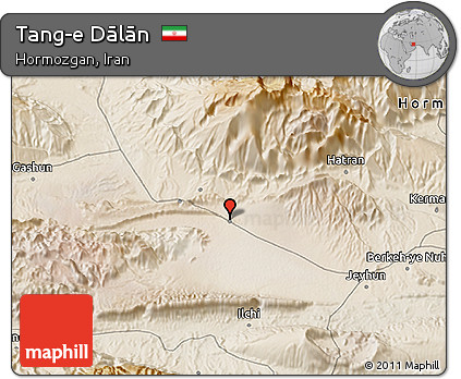 Satellite 3D Map of Tang-e Dālān
