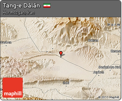 Satellite 3D Map of Tang-e Dālān