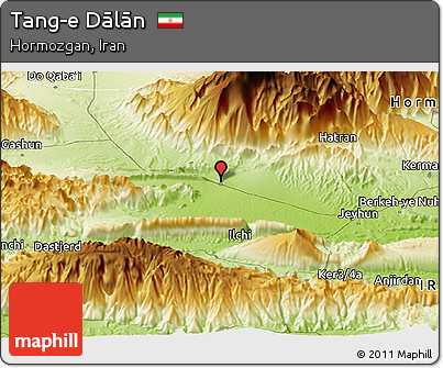 Physical Panoramic Map of Tang-e Dālān