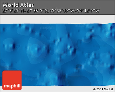 Political 3D Map of the Area around 27° 19' 44" N, 55° 10' 29" W