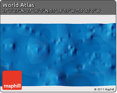 Political 3D Map of the Area around 27° 19' 44" N, 55° 10' 29" W
