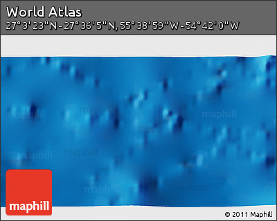 Shaded Relief 3D Map of the Area around 27° 19' 44" N, 55° 10' 29" W
