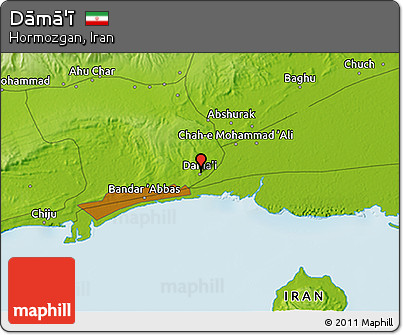 Physical 3D Map of Dāmā'ī