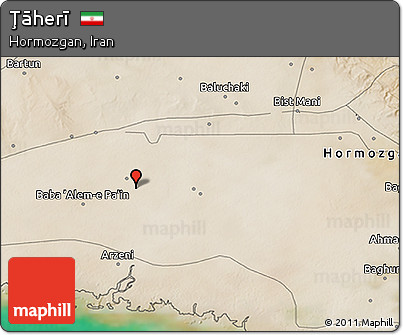 Satellite 3D Map of Ţāherī