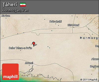 Satellite 3D Map of Ţāherī