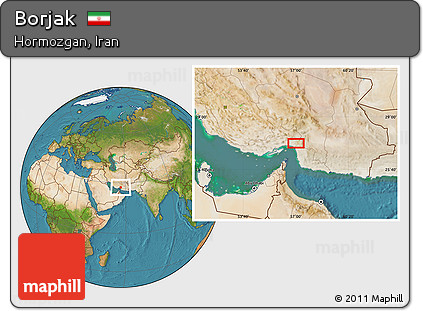 Satellite Location Map of Borjak