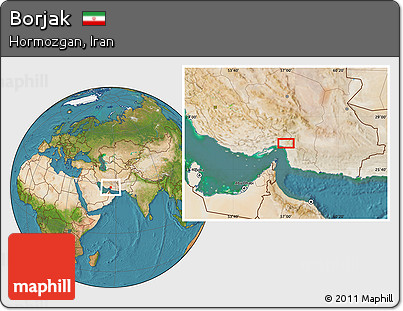Satellite Location Map of Borjak