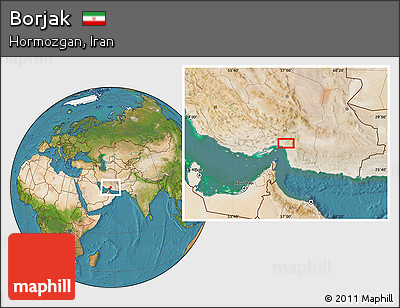 Satellite Location Map of Borjak
