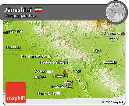 Physical Panoramic Map of Jāneshīnī