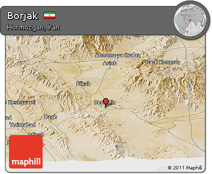 Satellite Panoramic Map of Borjak