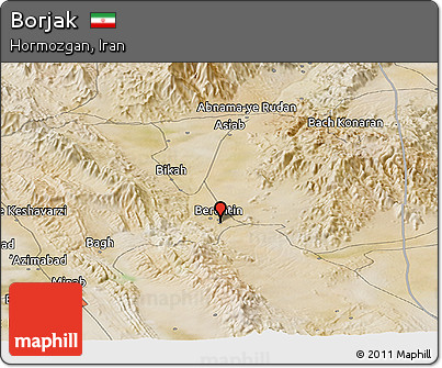 Satellite Panoramic Map of Borjak