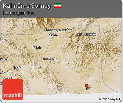 Satellite Panoramic Map of Kahnān-e Sorney