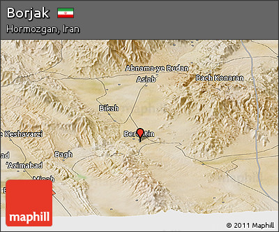 Satellite Panoramic Map of Borjak