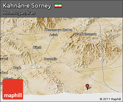 Satellite Panoramic Map of Kahnān-e Sorney