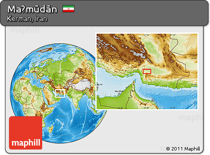 Physical Location Map of Maḩmūdān