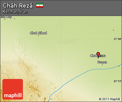 Physical Map of Chāh Rezā