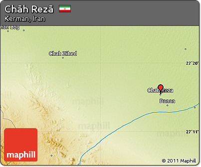 Physical Map of Chāh Rezā
