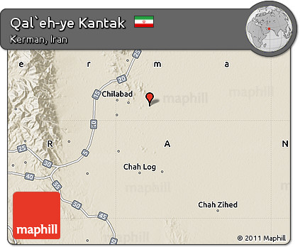 Shaded Relief Map of Qal`eh-ye Kantak