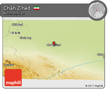 Physical Panoramic Map of Chāh Zīhed