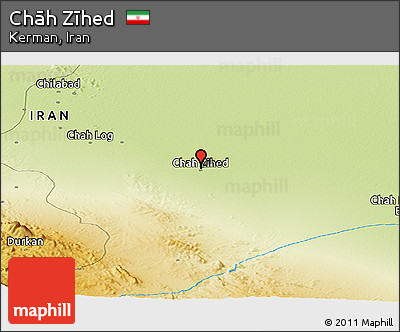 Physical Panoramic Map of Chāh Zīhed