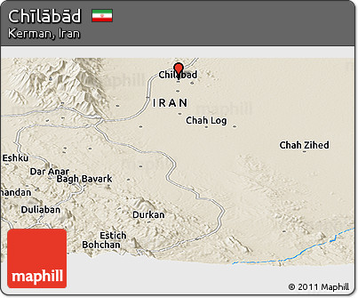 Shaded Relief Panoramic Map of Chīlābād
