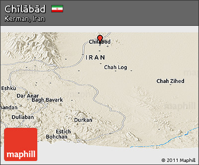 Shaded Relief Panoramic Map of Chīlābād