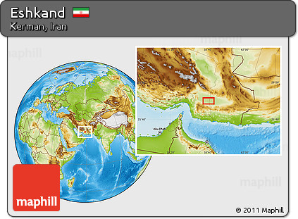 Physical Location Map of Eshkand