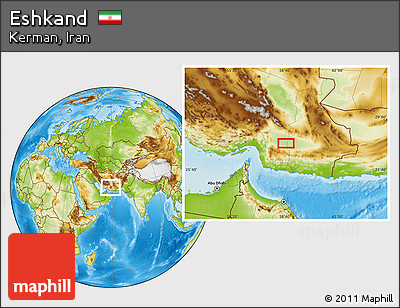 Physical Location Map of Eshkand