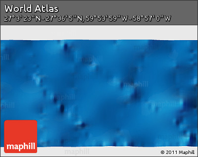 Physical 3D Map of the Area around 27° 19' 44" N, 59° 25' 29" W