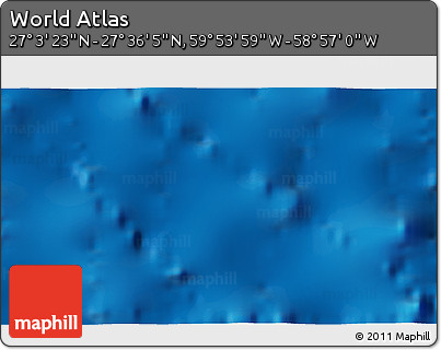 Physical 3D Map of the Area around 27° 19' 44" N, 59° 25' 29" W