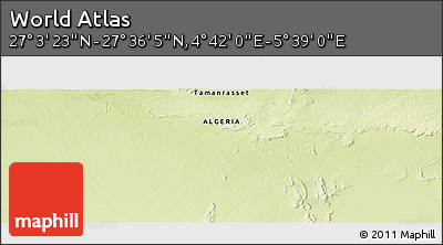 Physical Panoramic Map of the Area around 27° 19' 44" N, 5° 10' 30" E