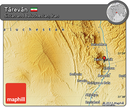 Physical Map of Tārevān