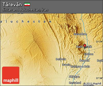 Physical Map of Tārevān