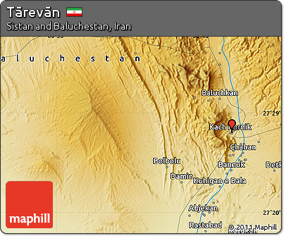 Physical Map of Tārevān