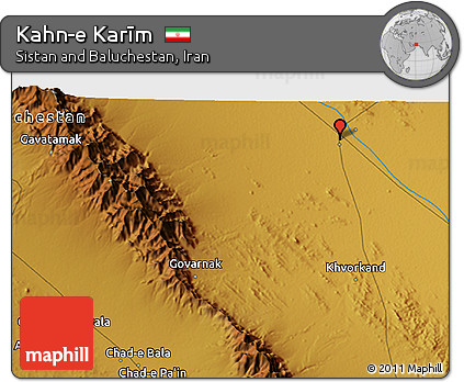 Physical 3D Map of Kahn-e Karīm