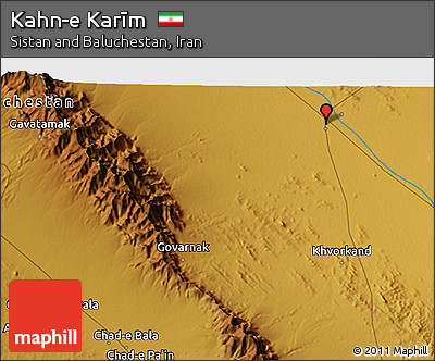 Physical 3D Map of Kahn-e Karīm