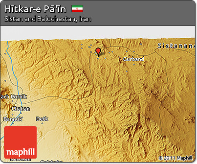 Physical 3D Map of Hītkar-e Pā'īn