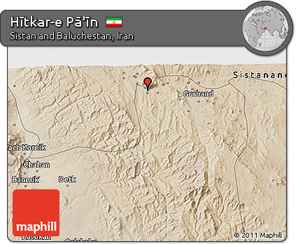 Satellite 3D Map of Hītkar-e Pā'īn