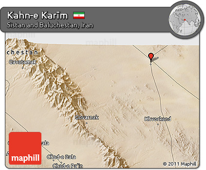 Satellite 3D Map of Kahn-e Karīm