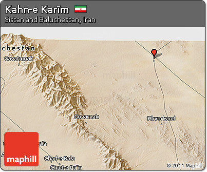 Satellite 3D Map of Kahn-e Karīm