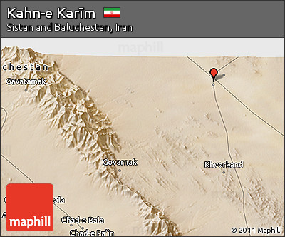 Satellite 3D Map of Kahn-e Karīm